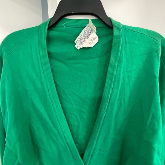 Vintage Perry Ellis for Neiman-Marcus Green V Neck Cardigan Sweater sz M - Picture 2 of 3